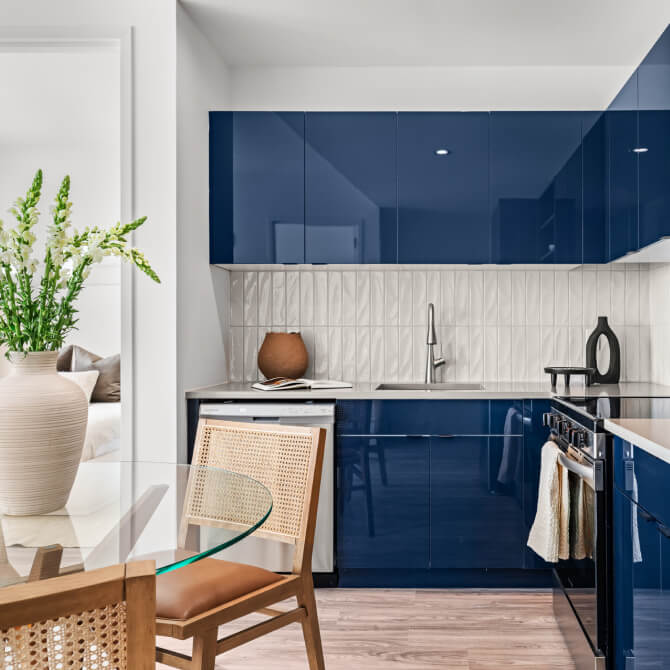 Modern apartment interior at Hillside Tower Jamaica NY